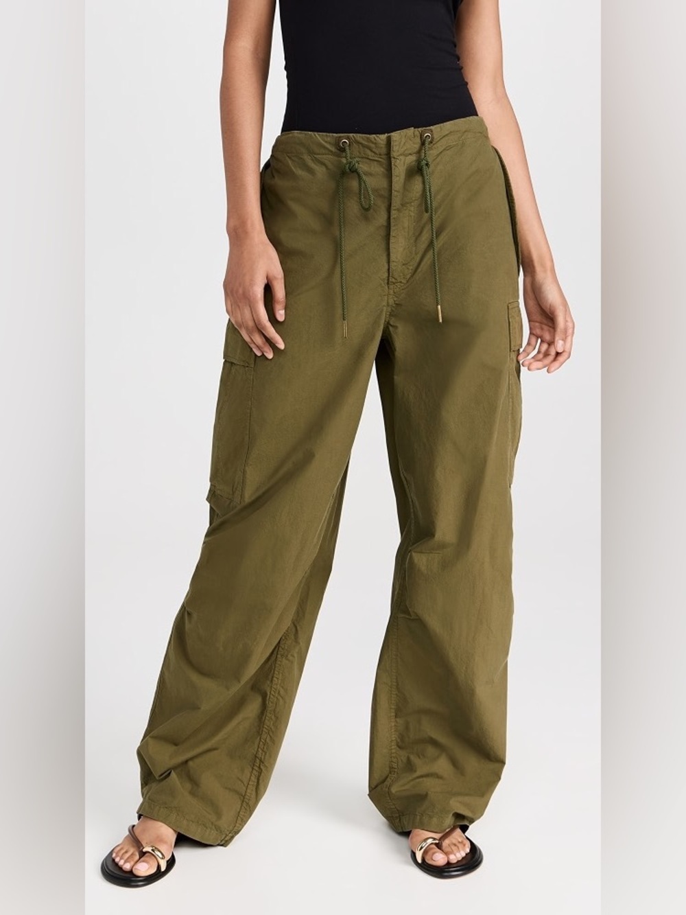 Nili Lotan Lison Cargo Pants Green Adjustable Waist Oversized Women’s Size XS